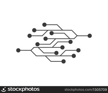 Circuit logo template vector icon illustration design