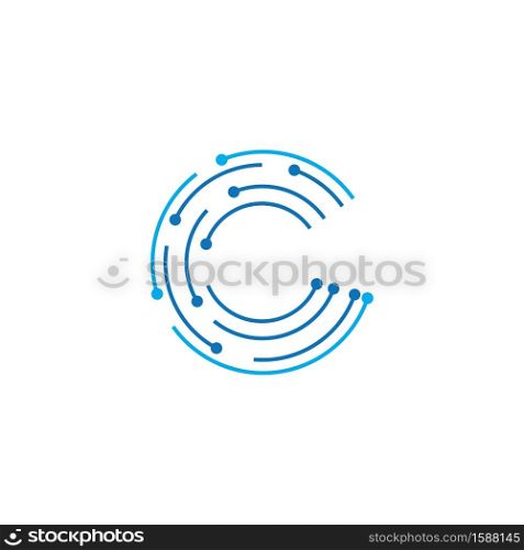 Circuit logo vector template design