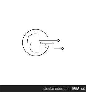 Circuit logo vector template design