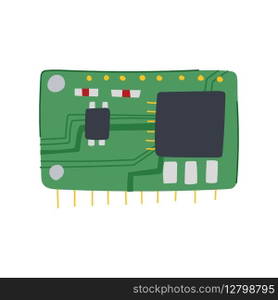 circuit microcontroller cartoon. technology electronic, computer semiconductor, processor microchip circuit microcontroller sign. isolated symbol vector illustration. circuit microcontroller cartoon vector illustration