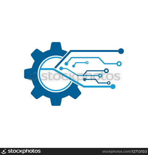 Circuit tech elements logo vector template