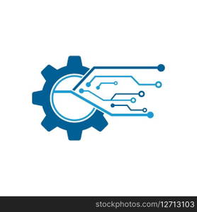 Circuit tech elements logo vector template