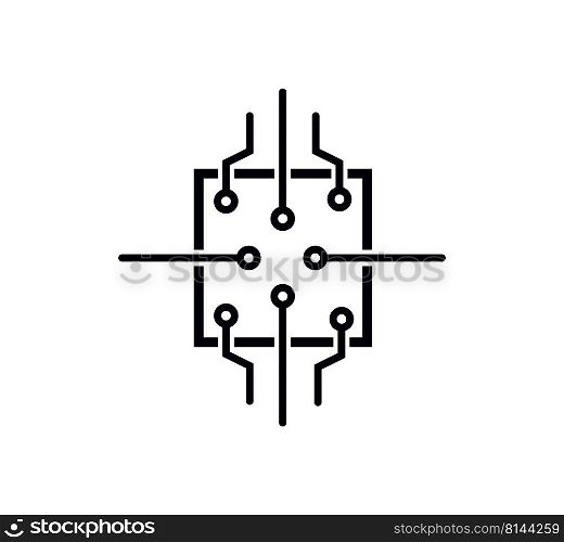 Circuit technology icon vector design logo template