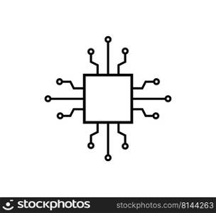 Circuit technology icon vector design logo template