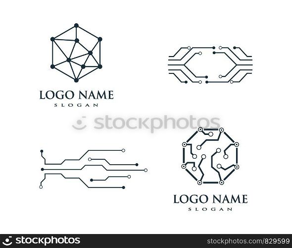 circuit technology ilustration logo vector template