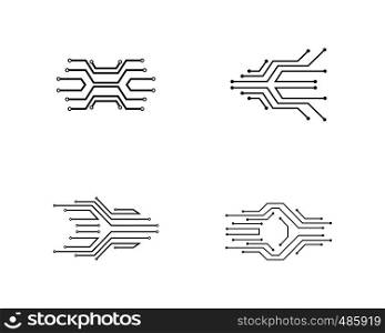 circuit technology logo template vector icon illustration design
