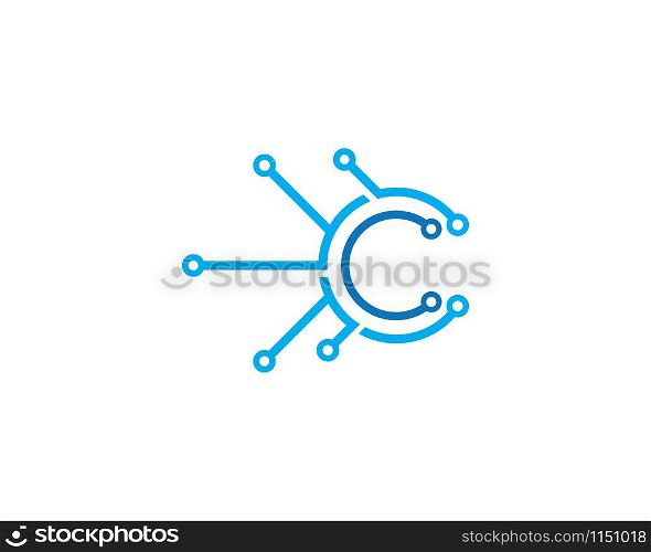circuit technology logo vector template