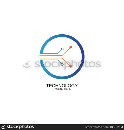 circuit technology logo vector template-vector