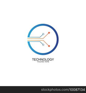circuit technology logo vector template-vector