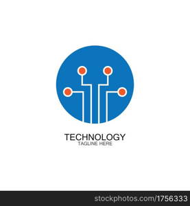 circuit technology logo vector template-vector