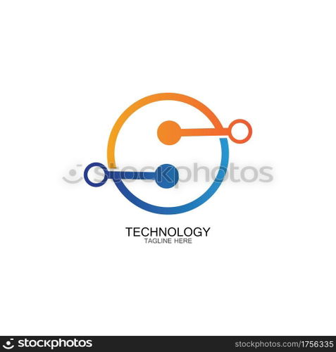 circuit technology logo vector template-vector
