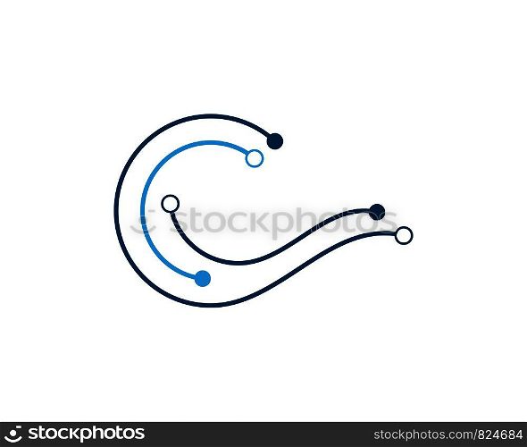 circuit wave ilustration vector template