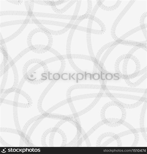 Circular abstract lines black and white seamless pattern for background, wrap, fabric, textile, wrap, surface, web and print design.