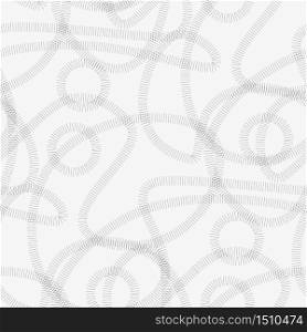 Circular abstract lines black and white seamless pattern for background, wrap, fabric, textile, wrap, surface, web and print design.