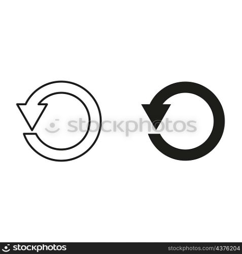 Circular arrow. Step back icon. Outline and black sign. Flat art. Simple design. Vector illustration. Stock image. EPS 10.. Circular arrow. Step back icon. Outline and black sign. Flat art. Simple design. Vector illustration. Stock image.
