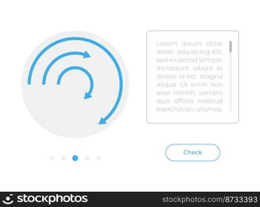 Circular arrows chart UI element template. Editable isolated vector dashboard component. Flat user interface. Visual data presentation. Web design widget for mobile application with light theme. Circular arrows chart UI element template