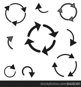 Circular arrows in linear style. Vector illustration. Stock image. EPS 10.. Circular arrows in linear style. Vector illustration. Stock image. 