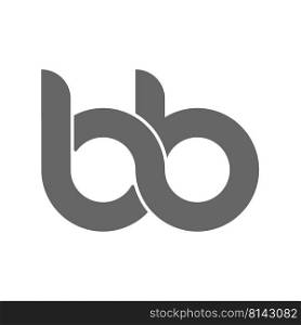Circular combination of lowercase letters B and B. Design for a monogram, logo, emblem or sticker. Flat style