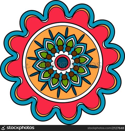 Circular decorative floral element arab round medallion isolated. Circular decorative floral element arab round medallion