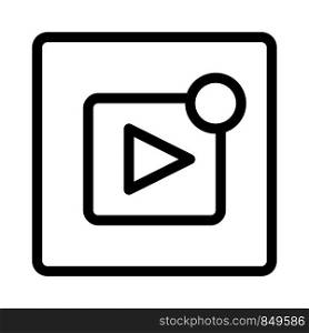 Circular dot on a video media player logotype