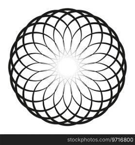 Circular geometric motif, element. Concentric circles abstract shape. Vector illustration. EPS 10. Stock image.. Circular geometric motif, element. Concentric circles abstract shape. Vector illustration. EPS 10.