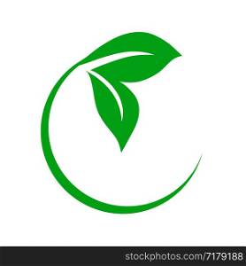 Circular Green Leaf Icon