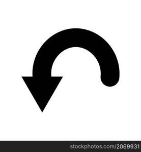 Circular left and down arrow. Navigation sign. Direction signpost. Semicircular figure. Vector illustration. Stock image. EPS 10.. Circular left and down arrow. Navigation sign. Direction signpost. Semicircular figure. Vector illustration. Stock image.