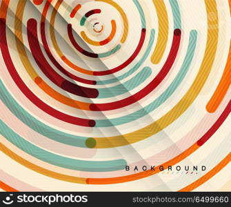 Circular lines, circles, geometric abstract background. Circular lines circles, geometric abstract background. Vector illustration