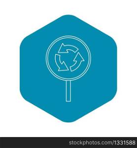 Circular motion traffic sign icon. Outline illustration of circular motion traffic sign vector icon for web. Circular motion traffic sign icon, outline style