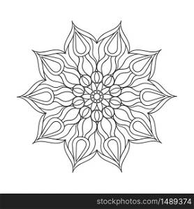 Circular ornament for adult and children&rsquo;s coloring books, scrapbooking or embroidery. Vector illustration in The zentangle technique. Simple Doodle style isolated on white background.