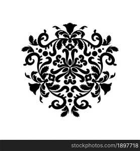 Circular ornament mandala. Decorative circular ornament isolated on a white background. Black and white. Oriental pattern. For stencil, tattoo, marquetry, laser cutting and prints.