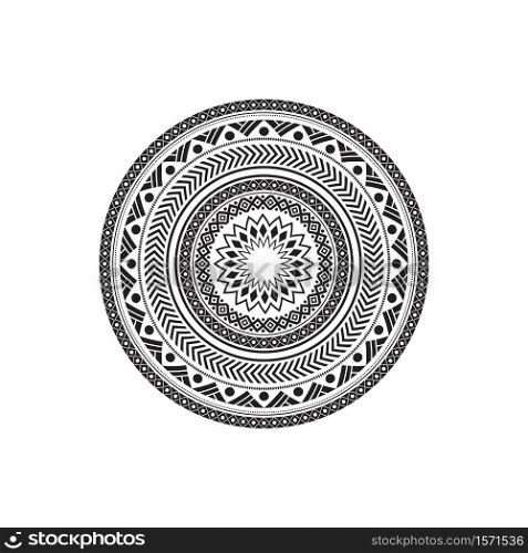 Circular pattern in form of mandala for Henna, Mehndi, tattoo, decoration. Decorative ornament