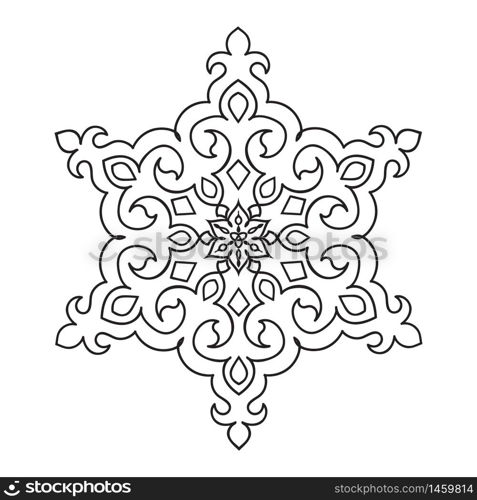 Circular pattern. Islamic ethnic ornament Vector illustration.. Circular pattern. Islamic ethnic ornament for pottery, tiles, textiles, tattoos