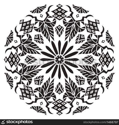 Circular pattern. Islamic ethnic ornament Vector illustration.. Circular pattern. Islamic ethnic ornament for pottery, tiles, textiles, tattoos