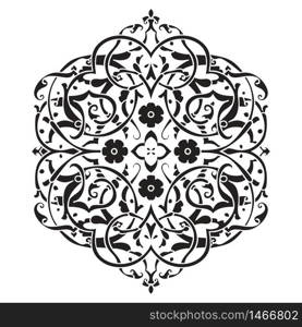 Circular pattern. Islamic ethnic ornament Vector illustration.. Circular pattern. Islamic ethnic ornament for pottery, tiles, textiles, tattoos