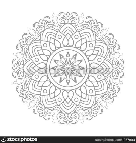 Circular pattern of mandala. Decorative ornament in oriental style. Mandala with floral patterns. Beautiful lined design in vintage for Invitation card