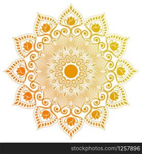 Circular pattern of mandala. Decorative ornament in oriental style. Mandala with floral patterns. Beautiful lined design in vintage for Invitation card