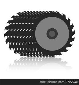 Circular saw blade on a white background. Vector illustration.&#xA;