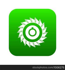 Circular saw disk icon digital green for any design isolated on white vector illustration. Circular saw disk icon digital green