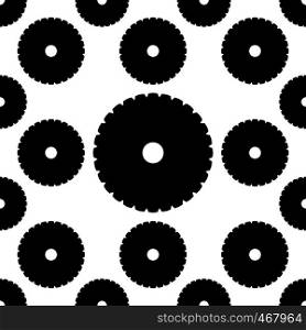 Circular Saw Disk Icon Seamless Pattern Vector Art Illustration