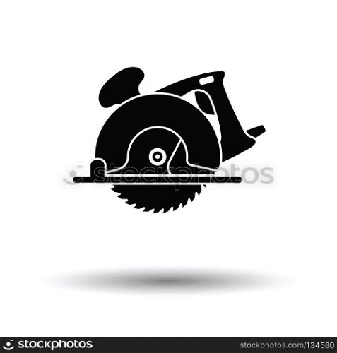 Circular saw icon. White background with shadow design. Vector illustration.