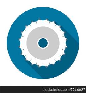 Circular saw icon with long shadow black,Simple design style.vector illustration