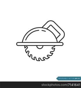Circular Saw Machine Icon Vector Template Illustration Design
