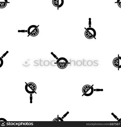 Circular saw pattern repeat seamless in black color for any design. Vector geometric illustration. Circular saw pattern seamless black