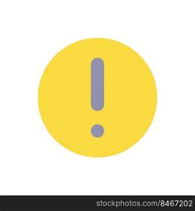 Circular shaped exclamation mark flat color ui icon. Warning. Notification alert. Problem attention. Simple filled element for mobile app. Colorful solid pictogram. Vector isolated RGB illustration. Circular shaped exclamation mark flat color ui icon