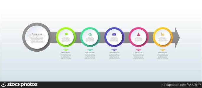 Circular steps infographics business abstract background template design