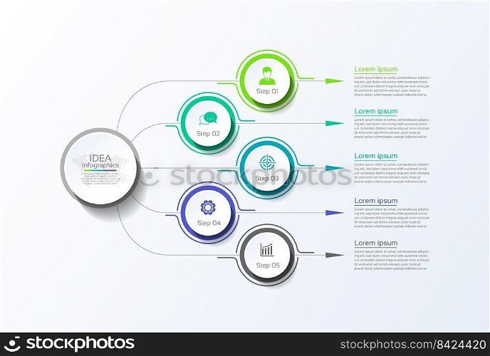 Circular steps infographics business template colorful design