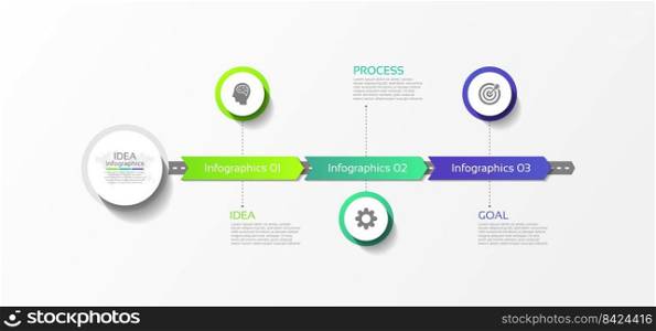 Circular steps infographics business template gradient design