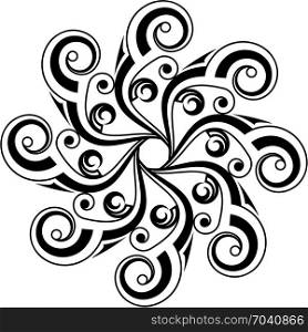 Circular Tribal Tattoo Design Vector Art Illustration
