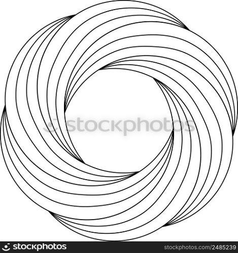 Circular vortex flower pattern swirling finer lines ring template